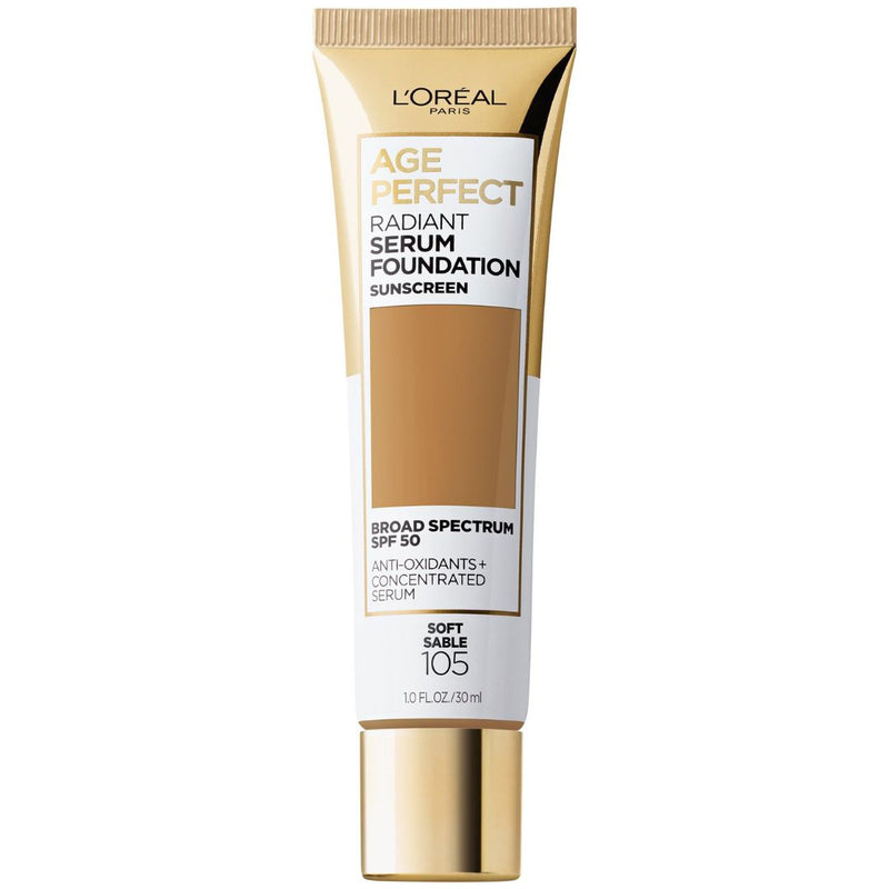 Loreal Age Perfect Radiant Serum Foundation With SPF 50 105 Soft Sable - Wholesale 12 Units (K38705)