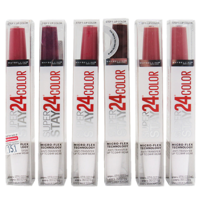 Maybelline Superstay 24 2-Step Liquid Lipstick Assorted - Wholesale 6 Units (MSS24LIQUIDATION)